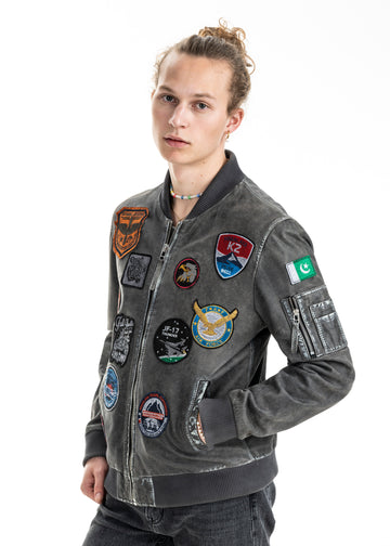 Lederjacke Cougar mit Aufnäher